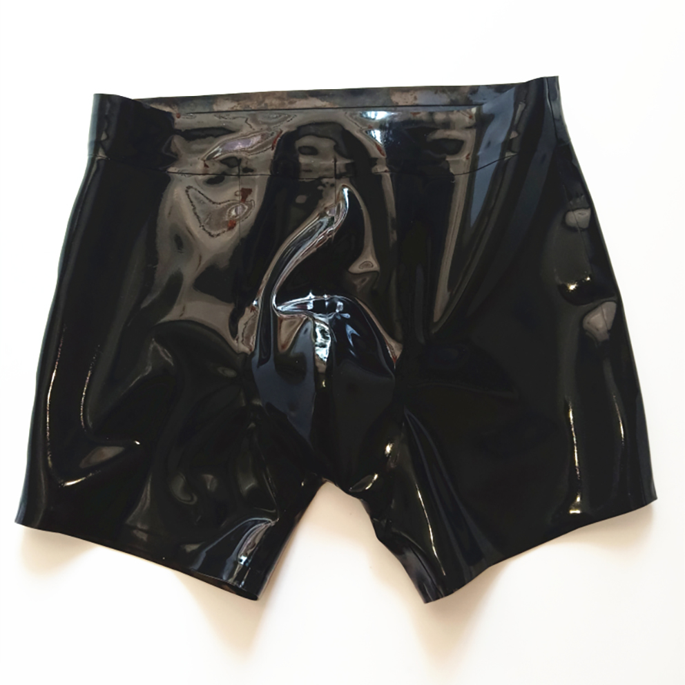 Boyshort Underwear - Celana pendek pria lateks hitam seksi