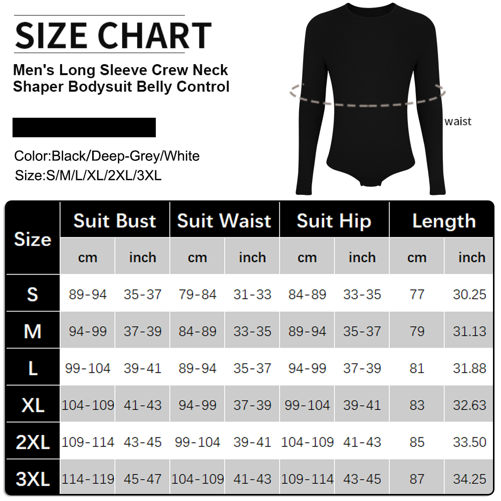 Bodysuit Lengan Panjang Pria,  - Shapewear Bodysuit Firm ulasan dan harga